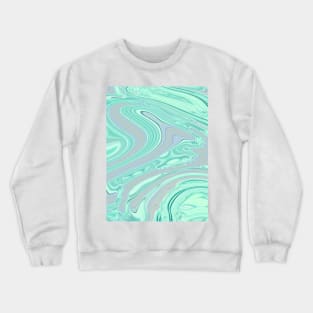 preppy chic spring summer pastel  green mint swirls Crewneck Sweatshirt